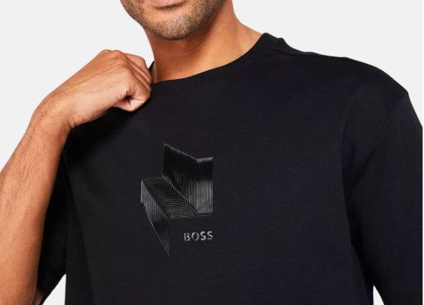 BOSS embroidered rubber logo T-Shirt-Black