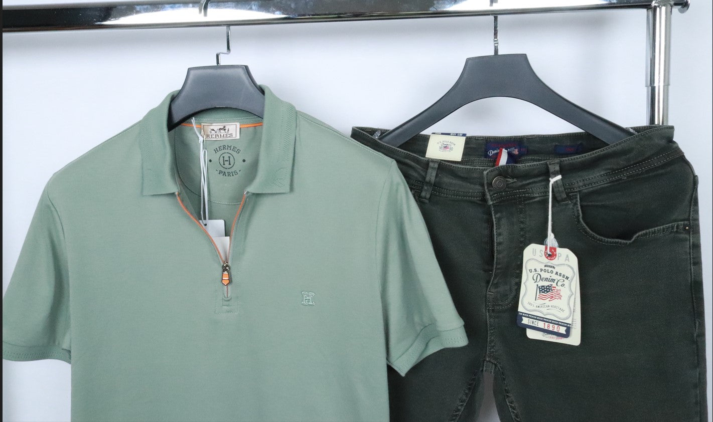 Hermes Pastel Green Polo - Green