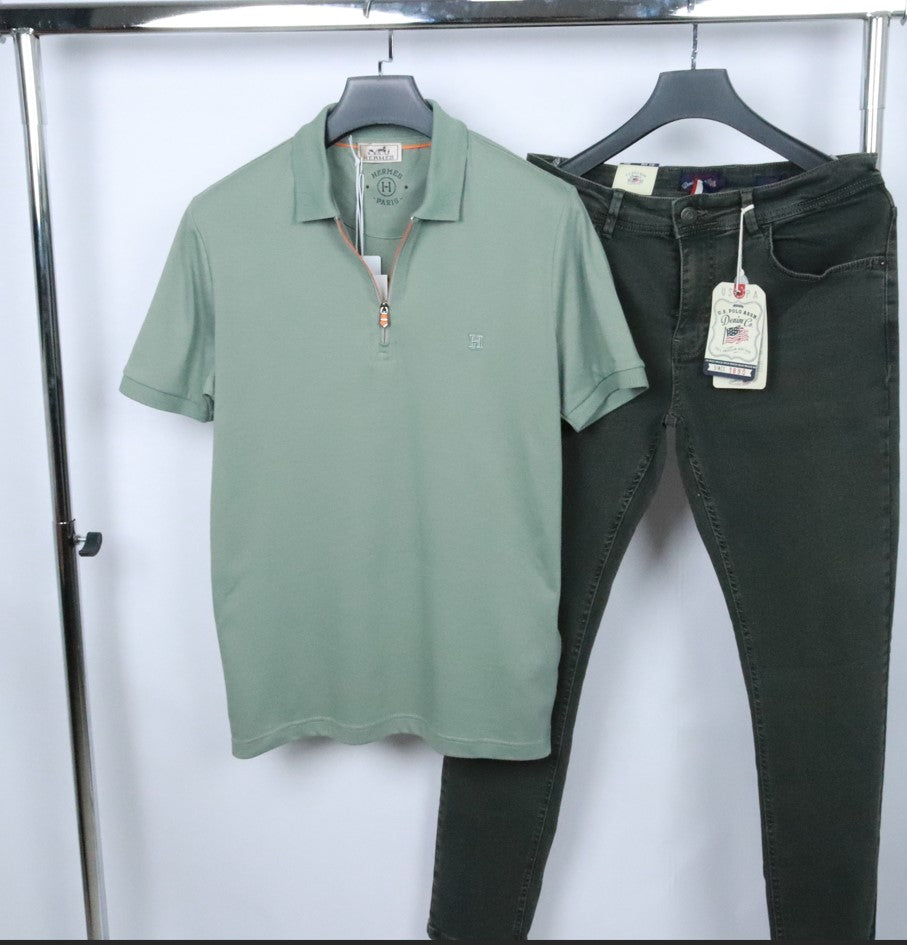 Hermes Pastel Green Polo - Green